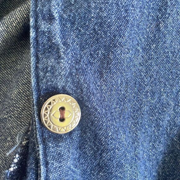 Adrian Delafield Floral Embroidered Jean Button Up Size M Made in Swaziland - Picture 7 of 7